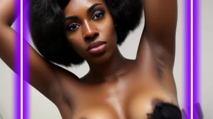 Lingerie-clad woman raising arms to emphasize armpit JOI dominance
