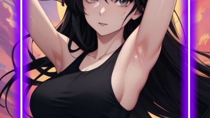 Erotic scene blending armpit worship with other body-focused fetishes.